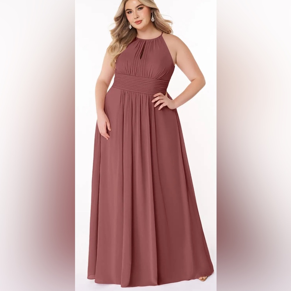 Amethyst Dusty Pink Bridesmaid Dress Evening Gown